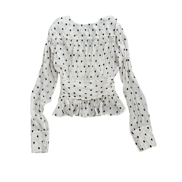 ROTATE by Birger Christensen Tracy Long Sleeve Polka Dot Top - Picture 6 of 11